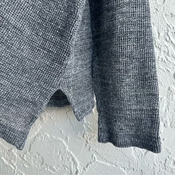 EILEEN FISHER Sweater Women Large Cotton Knit Boxy Pockets Gray Lagenlook - Picture 4 of 4